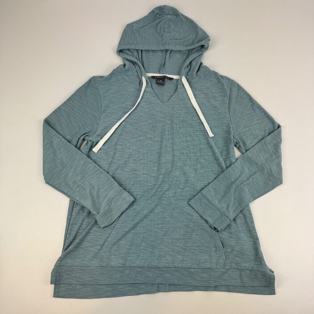 Free Fly Womens Size M Lightweight Hoodie Sweatshirt Bamboo Blue